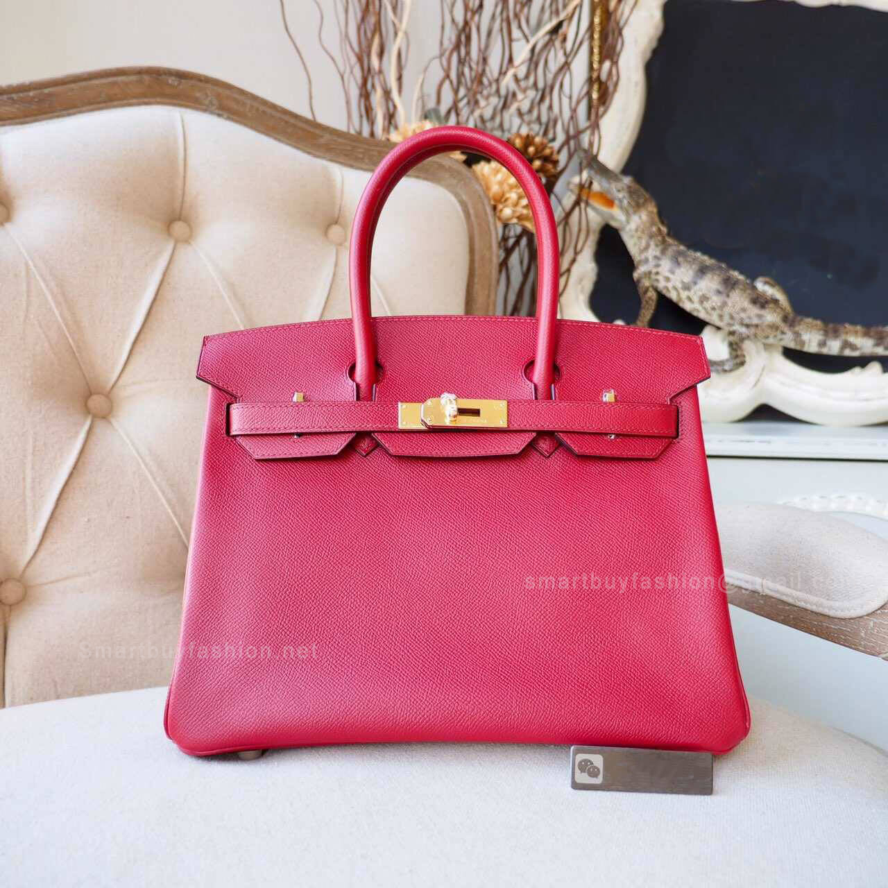 Hermes Birkin 30 Handbag in k1 Rouge Grenat Epsom GHW